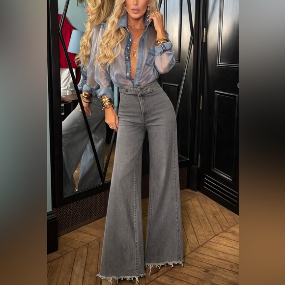 MOTHER Denim - MOTHER Charcoal Flare sailor pant Jeans